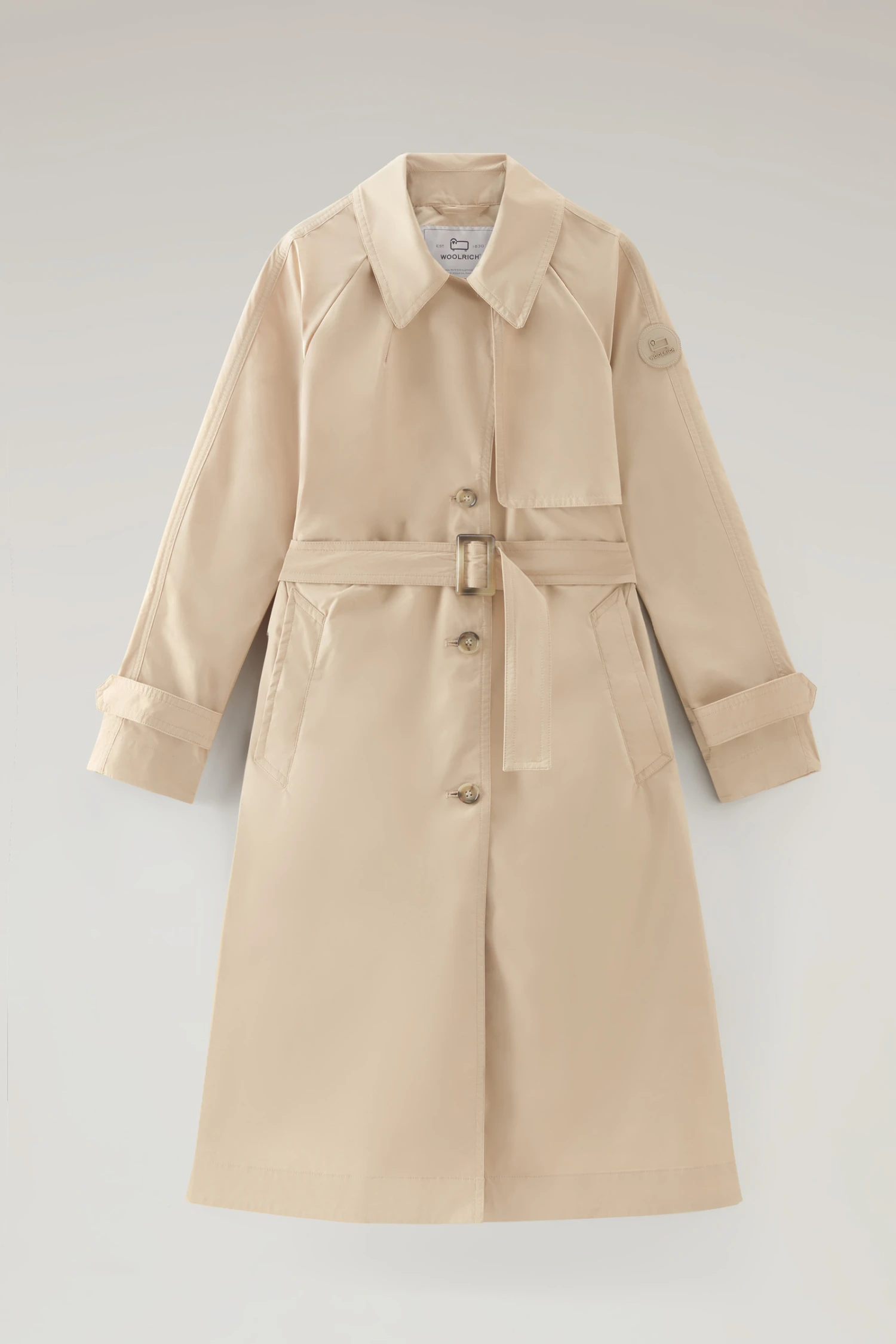 Woolrich Trench Estivo In Tessuto Urban Touch Con Cintura - Donna - Beige 7 Woolrich Trench Estivo In Tessuto Urban Touch Con Cintura - Donna - Beige - immagine 5
