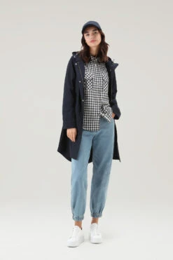 Woolrich Long Summer Parka In Urban Touch - Donna - Blu -Offerta Economica Vestiario CFWWOU0787FRUT3128 3989 1