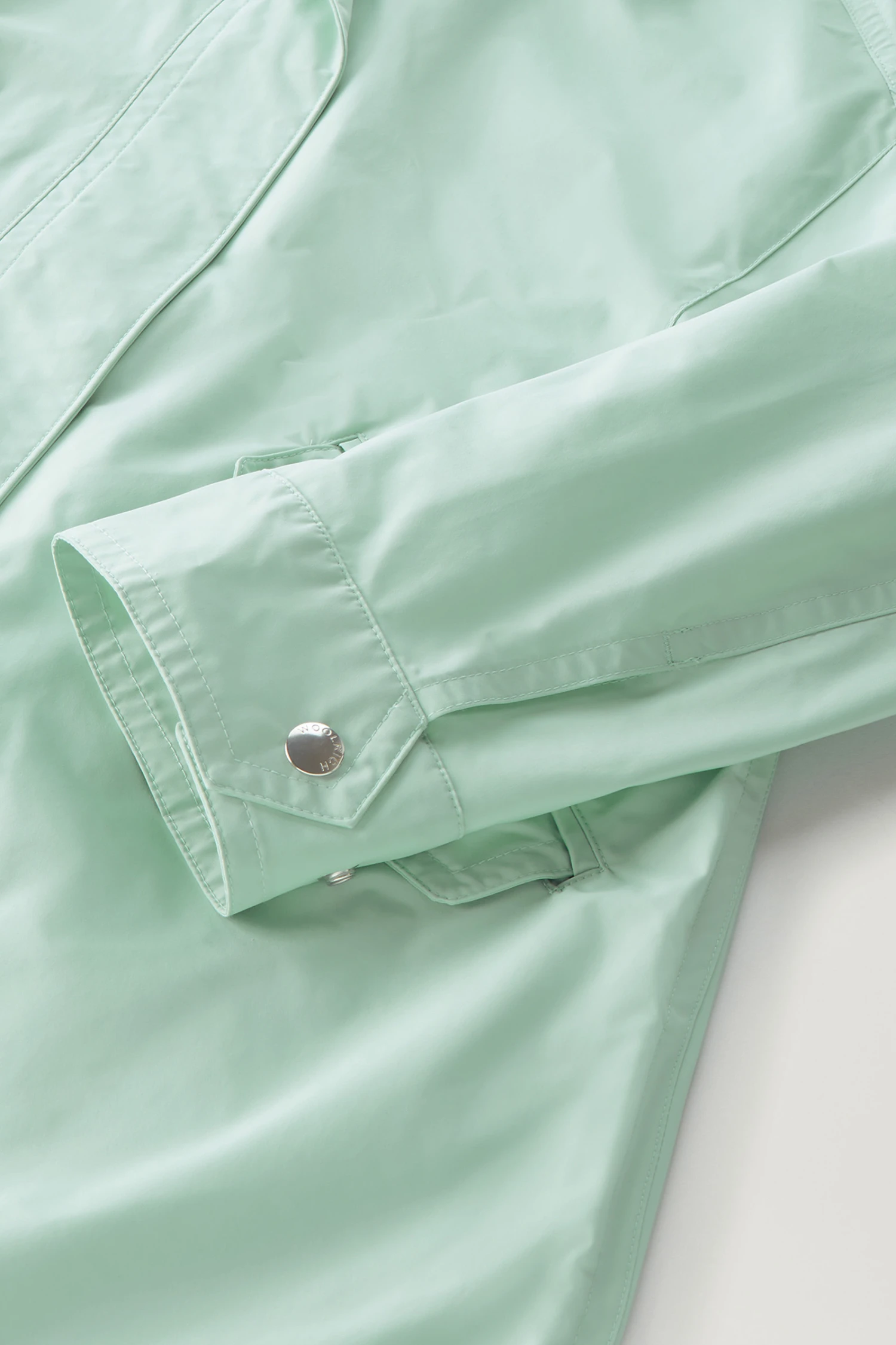 Woolrich Long Summer Parka In Urban Touch - Donna - Verde 10 Woolrich Long Summer Parka In Urban Touch - Donna - Verde - immagine 8