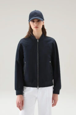 Woolrich Summer Bomber In Urban Touch - Donna - Blu