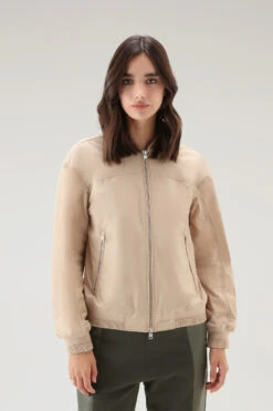 Woolrich Summer Bomber In Urban Touch - Donna - Beige