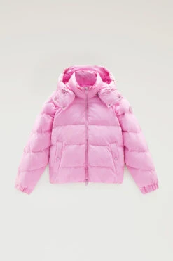 Woolrich Piumino In Nylon Eco Taslan Con Cappuccio Removibile - Donna - Rosa -Offerta Economica Vestiario CFWWOU0795FRUT3327 4376 4