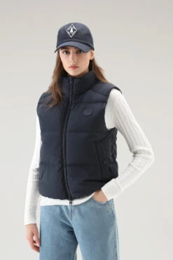 Woolrich Gilet Trapuntato In Nylon Eco Taslan - Donna - Blu