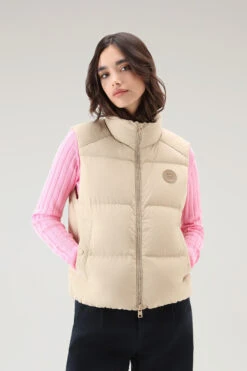 Woolrich Gilet Trapuntato In Nylon Eco Taslan - Donna - Beige