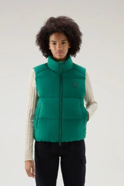 Woolrich Gilet Trapuntato In Nylon Eco Taslan - Donna - Verde