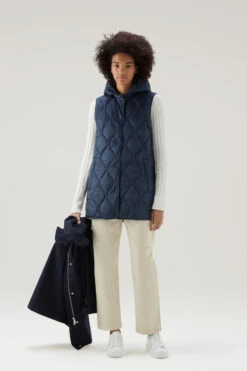 Woolrich Sideline Parka 3 In 1 In Cotone Soft Byrd Con Gilet Imbottito Removibile - Donna - Blu -Offerta Economica Vestiario CFWWOU0797FRUT3329 3989 3