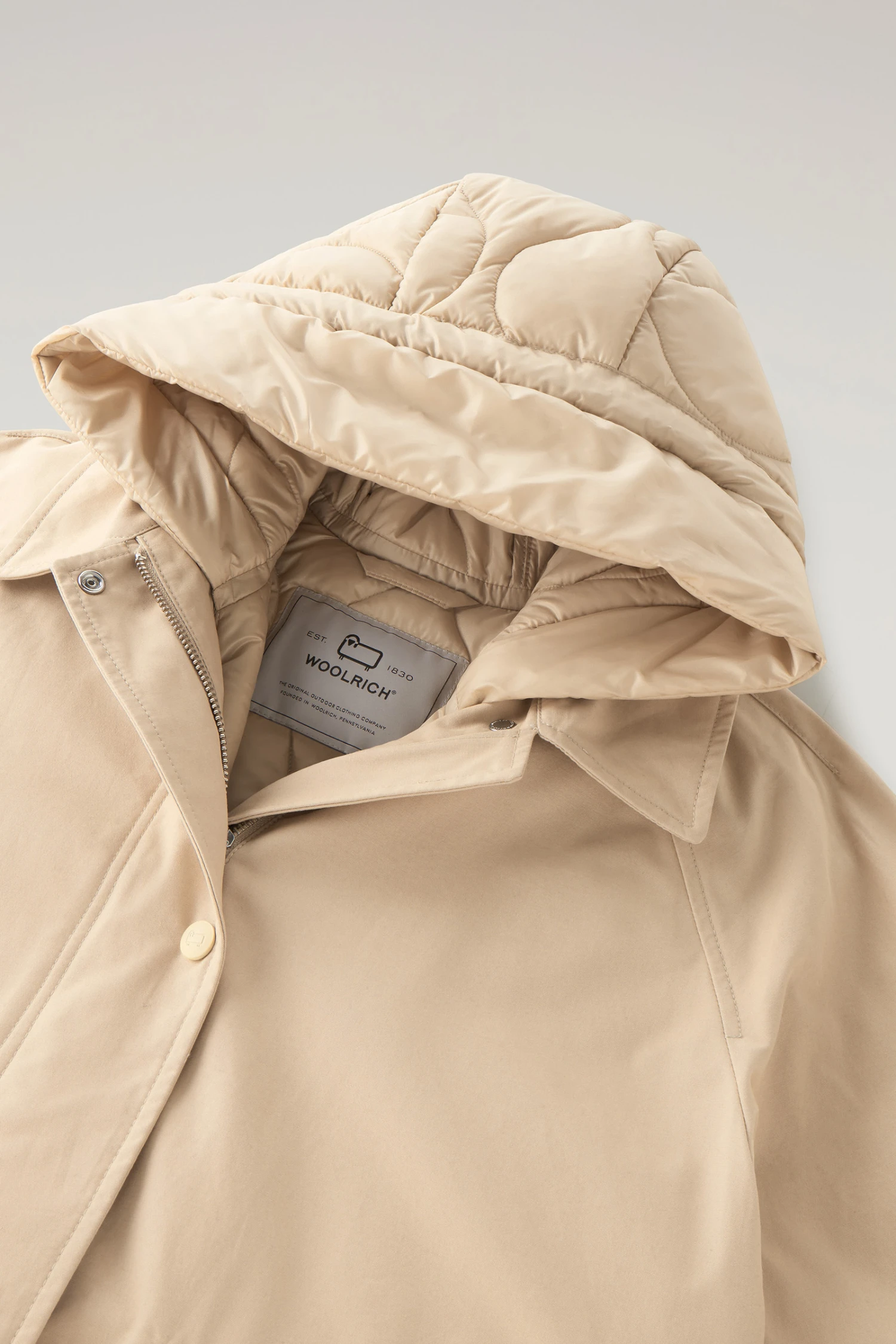 Woolrich Sideline Parka 3 In 1 In Cotone Soft Byrd Con Gilet Imbottito Removibile - Donna - Beige 9 Woolrich Sideline Parka 3 In 1 In Cotone Soft Byrd Con Gilet Imbottito Removibile - Donna - Beige - immagine 7