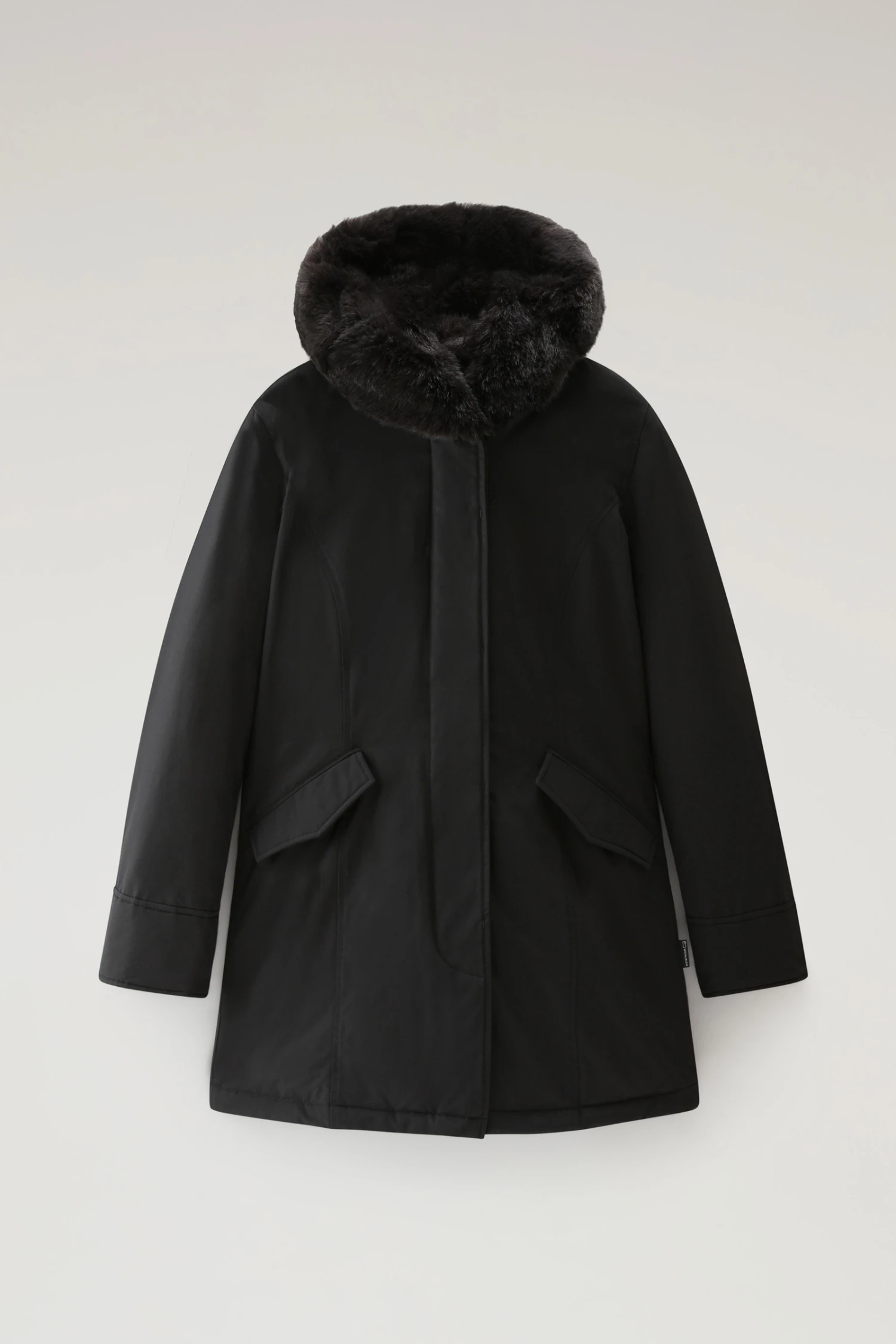Woolrich Beaker Parka In Ramar Cloth Con Pelliccia Sintetica - Donna - Nero 7 Woolrich Beaker Parka In Ramar Cloth Con Pelliccia Sintetica - Donna - Nero - immagine 5