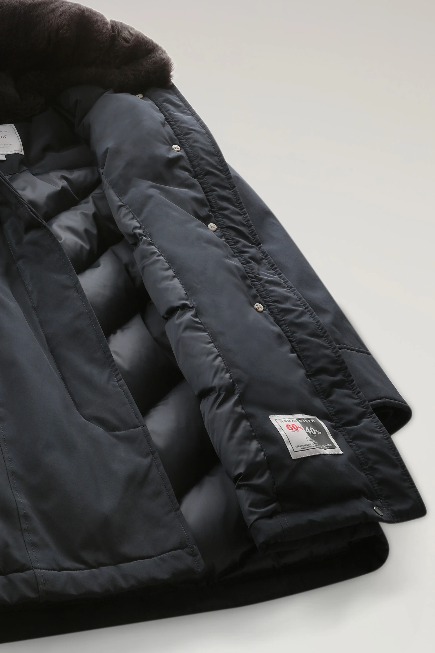 Woolrich Beaker Parka In Ramar Cloth Con Pelliccia Sintetica - Donna - Blu 11 Woolrich Beaker Parka In Ramar Cloth Con Pelliccia Sintetica - Donna - Blu - immagine 9