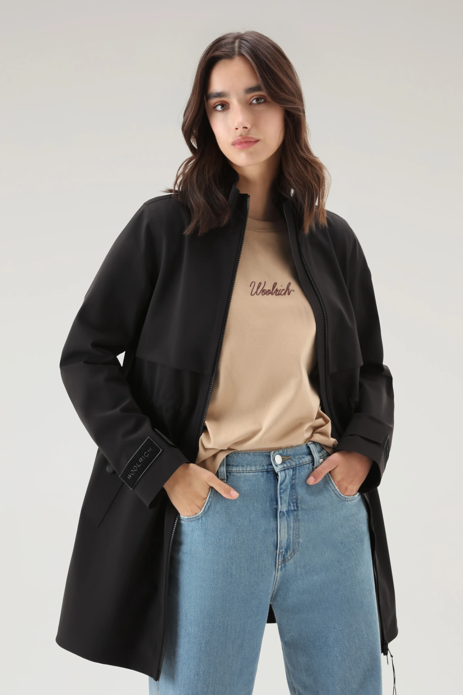 Woolrich Giacca Lunga Pequea In Nylon Elasticizzato - Donna - Nero 6 Woolrich Giacca Lunga Pequea In Nylon Elasticizzato - Donna - Nero - immagine 4