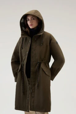 Woolrich Parka Lungo In Ramar Cloth Con Dettagli Western - Donna - Verde -Offerta Economica Vestiario CFWWOU0854FRUT3490 614 3