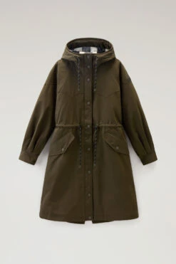 Woolrich Parka Lungo In Ramar Cloth Con Dettagli Western - Donna - Verde -Offerta Economica Vestiario CFWWOU0854FRUT3490 614 4