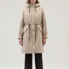 Woolrich Parka Lungo In Ramar Cloth Con Dettagli Western - Donna - Beige