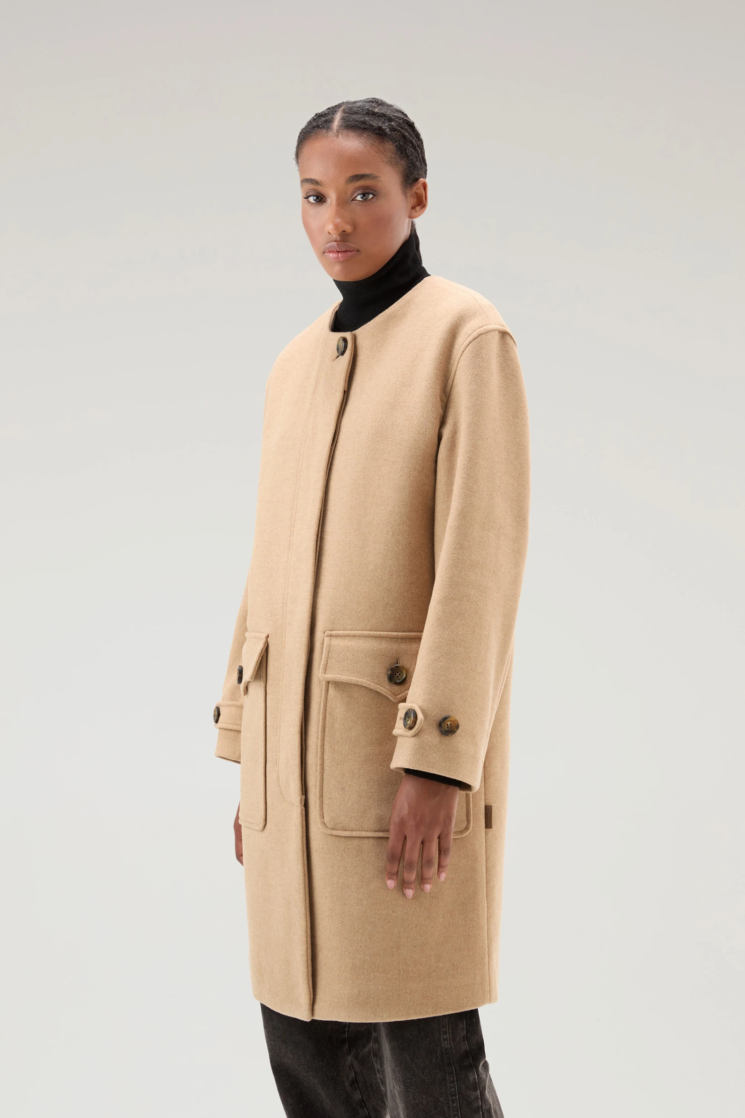 Woolrich Parka 2 In 1 In Misto Lana Manteco - Donna - Marrone 6 Woolrich Parka 2 In 1 In Misto Lana Manteco - Donna - Marrone - immagine 4