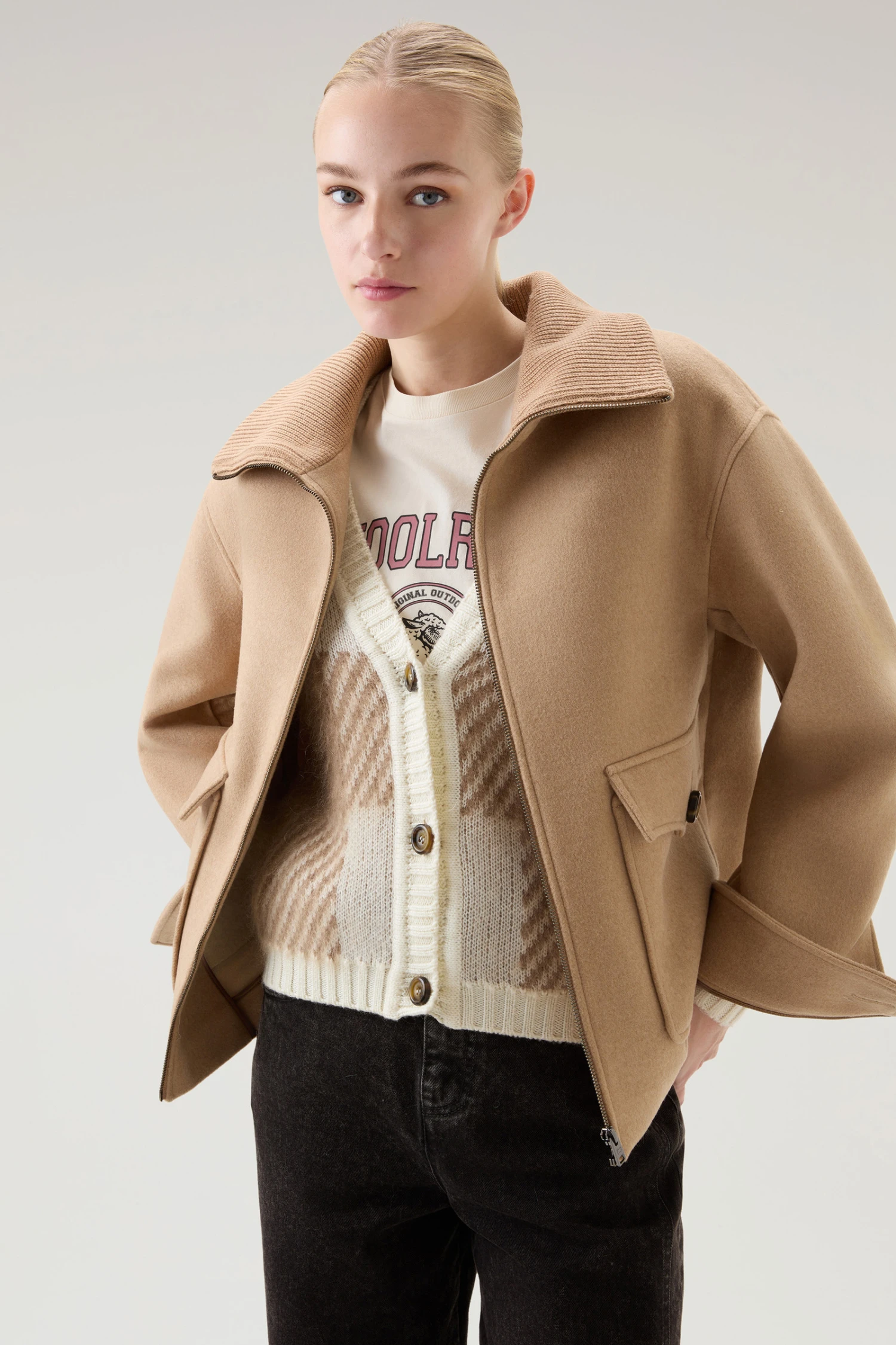 Woolrich Giacca In Misto Lana Manteco - Donna - Marrone 6 Woolrich Giacca In Misto Lana Manteco - Donna - Marrone - immagine 4