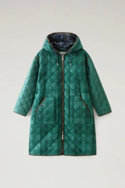 Woolrich Patchwork Parka Trapuntato Con Fodera In Nylon Satinato - Donna - Verde -Offerta Economica Vestiario CFWWOU0860FRUT3362 6609 4
