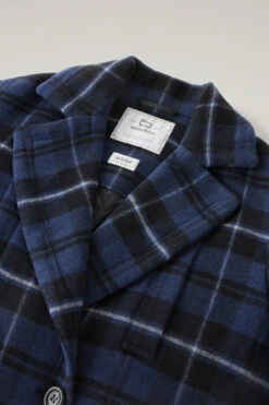 Woolrich Cappotto Check In Misto Lana Riciclata Manteco - Donna - Blu -Offerta Economica Vestiario CFWWOU0862FRUT3334 30035 5