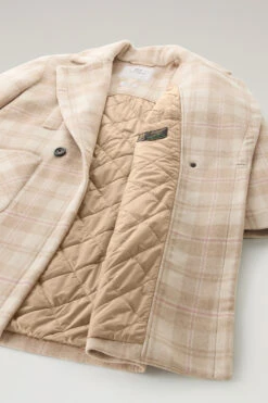 Woolrich Cappotto Check In Misto Lana Riciclata Manteco - Donna - Bianco -Offerta Economica Vestiario CFWWOU0862FRUT3334 8853 7