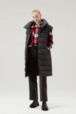 Woolrich Gilet Lungo Ellis Trapuntato In Microfibra - Donna - Nero -Offerta Economica Vestiario CFWWOU0908FRUT2635 100 1