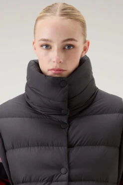 Woolrich Gilet Lungo Ellis Trapuntato In Microfibra - Donna - Nero -Offerta Economica Vestiario CFWWOU0908FRUT2635 100 3