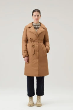 Woolrich Trench Ellis In Microfibra Con Cappuccio Removibile - Donna - Marrone -Offerta Economica Vestiario CFWWOU0911FRUT2635 7370 3
