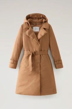 Woolrich Trench Ellis In Microfibra Con Cappuccio Removibile - Donna - Marrone -Offerta Economica Vestiario CFWWOU0911FRUT2635 7370 4