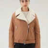 Woolrich Giacca Aviator Con Colletto In Sherpa Misto Lana - Donna - Marrone -Offerta Economica Vestiario CFWWOU0916FRUT3081 7370