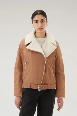 Woolrich Giacca Aviator Con Colletto In Sherpa Misto Lana - Donna - Marrone