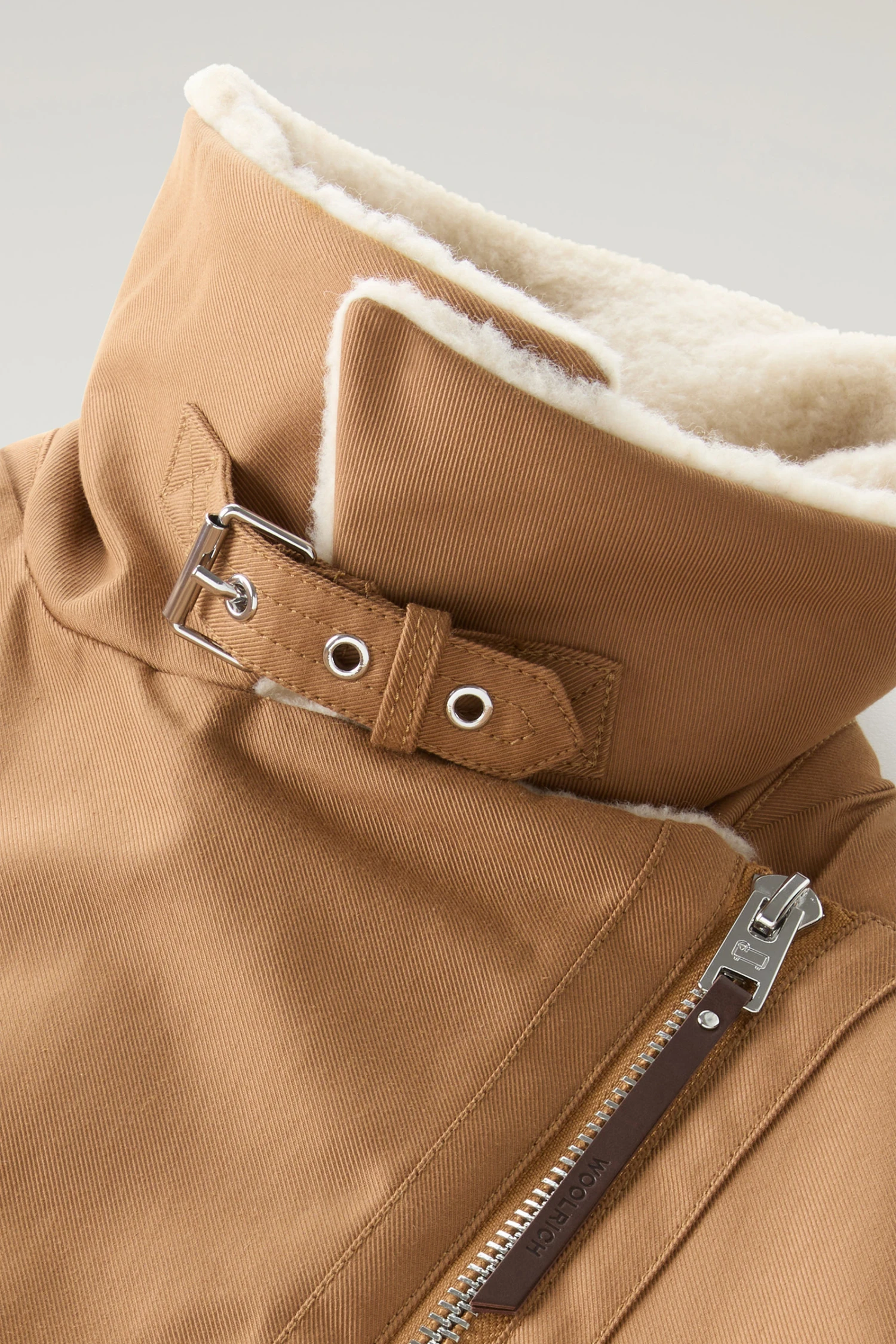 Woolrich Giacca Aviator Con Colletto In Sherpa Misto Lana - Donna - Marrone 9 Woolrich Giacca Aviator Con Colletto In Sherpa Misto Lana - Donna - Marrone - immagine 7