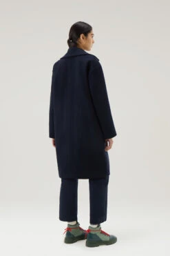 Woolrich Cappotto In Misto Lana Riciclata Manteco - Donna - Blu -Offerta Economica Vestiario CFWWOU0940FRUT3596 3989 2