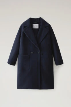 Woolrich Cappotto In Misto Lana Riciclata Manteco - Donna - Blu -Offerta Economica Vestiario CFWWOU0940FRUT3596 3989 4