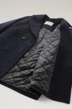 Woolrich Cappotto In Misto Lana Riciclata Manteco - Donna - Blu -Offerta Economica Vestiario CFWWOU0940FRUT3596 3989 7