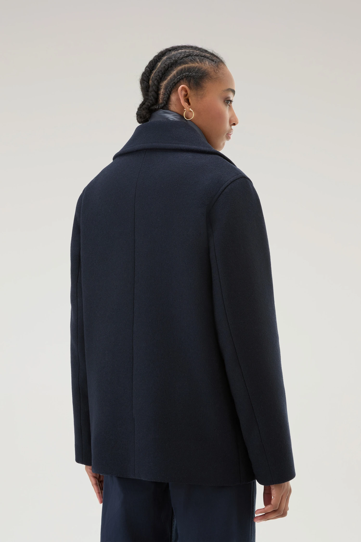Woolrich Cappotto Sideline 2 In 1 In Misto Lana Riciclata Manteco - Donna - Blu 5 Woolrich Cappotto Sideline 2 In 1 In Misto Lana Riciclata Manteco - Donna - Blu - immagine 3
