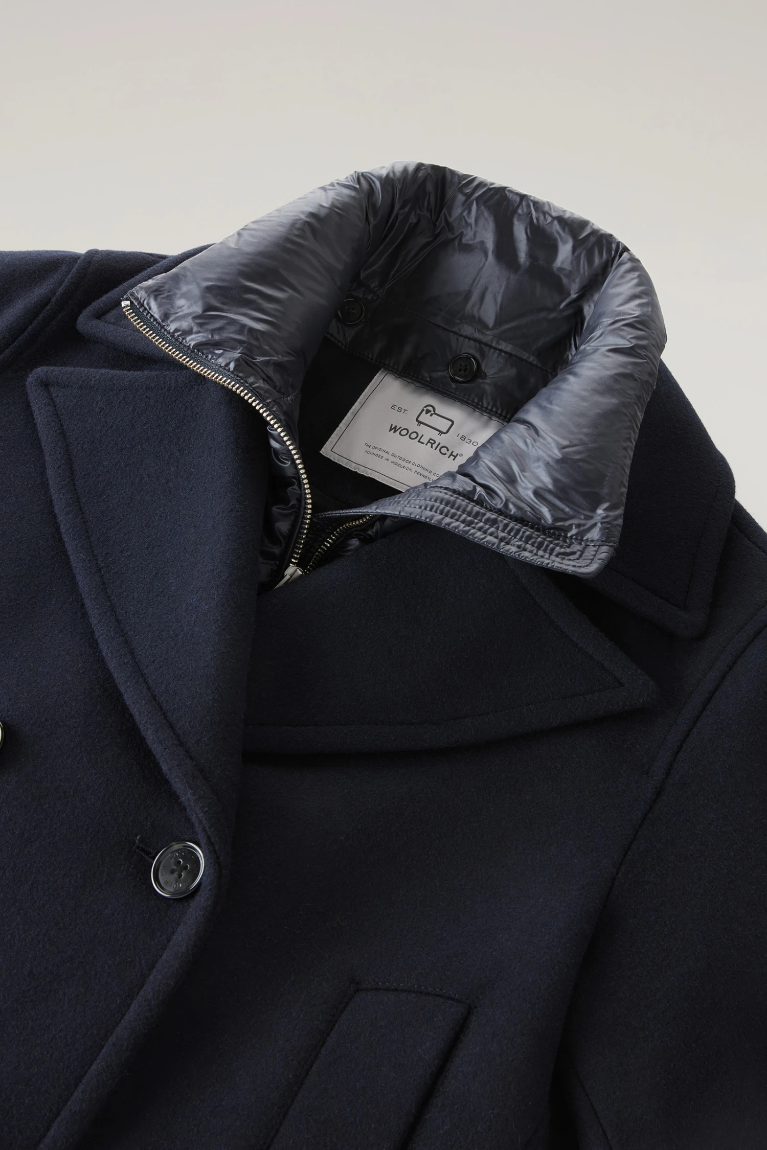 Woolrich Cappotto Sideline 2 In 1 In Misto Lana Riciclata Manteco - Donna - Blu 8 Woolrich Cappotto Sideline 2 In 1 In Misto Lana Riciclata Manteco - Donna - Blu - immagine 6