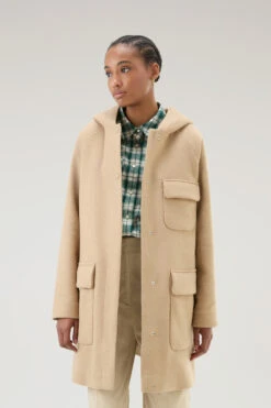 Woolrich Sideline Parka 2 In 1 In Lana Riciclata Manteco - Donna - Marrone -Offerta Economica Vestiario CFWWOU0944FRUT3492 7391 3