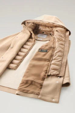 Woolrich Sideline Parka 2 In 1 In Lana Riciclata Manteco - Donna - Marrone -Offerta Economica Vestiario CFWWOU0944FRUT3492 7391 9