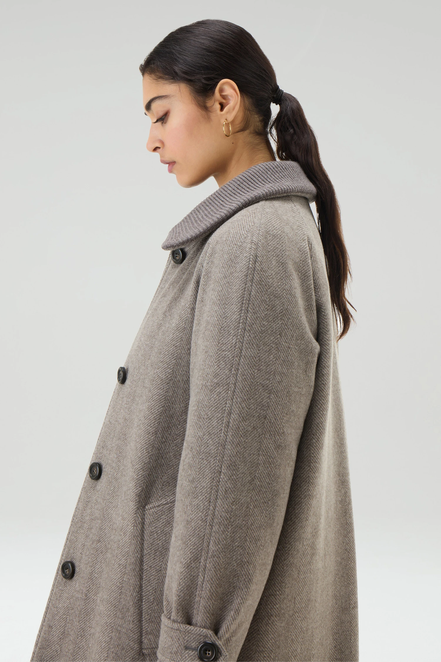 Woolrich Cappotto In Pura Lana Vergine Realizzato Con Un Tessuto Loro Piana - Donna - Marrone 6 Woolrich Cappotto In Pura Lana Vergine Realizzato Con Un Tessuto Loro Piana - Donna - Marrone - immagine 4
