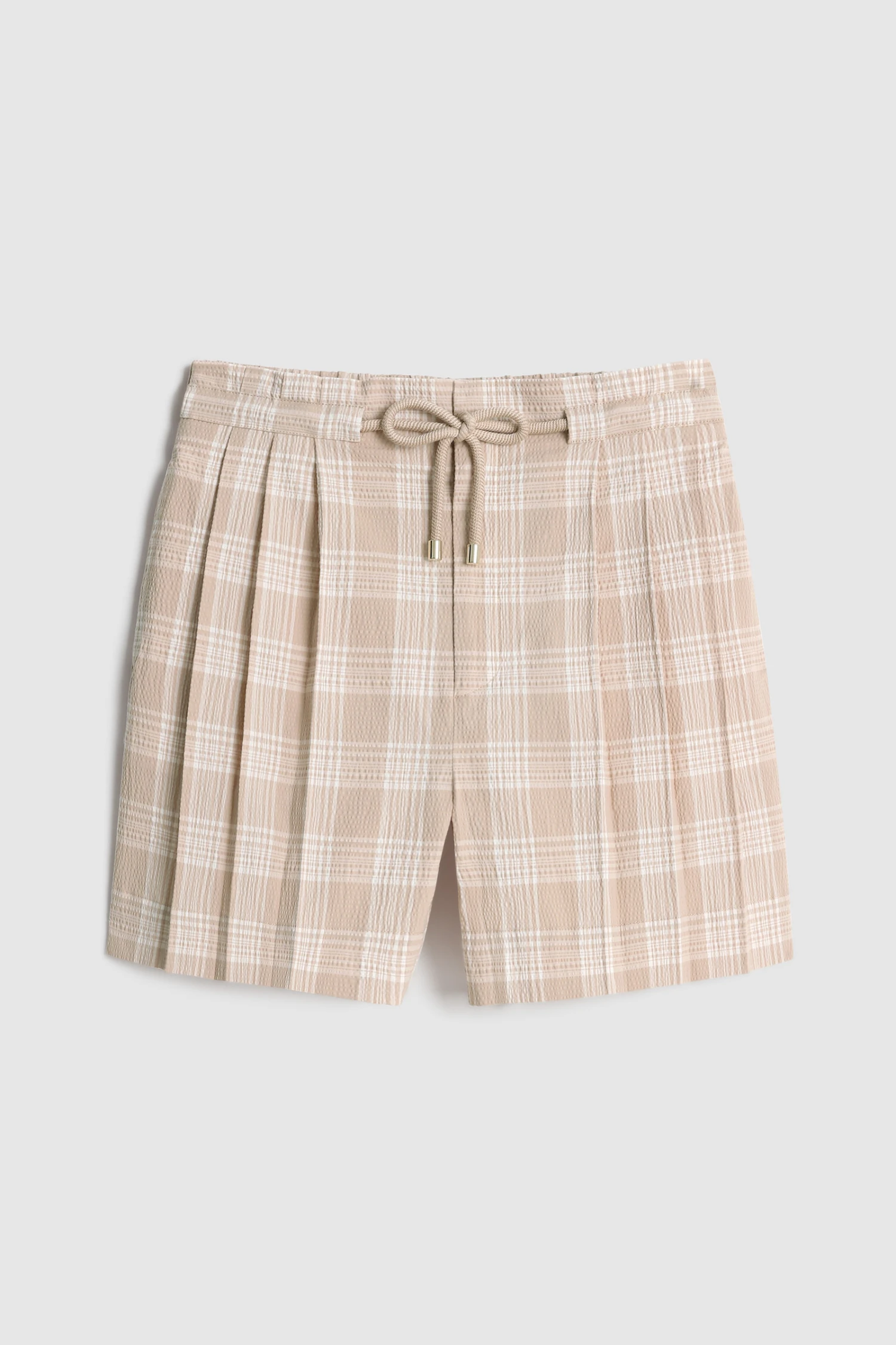 Woolrich Pantaloncini In Cotone Seersucker - Donna - Beige 6 Woolrich Pantaloncini In Cotone Seersucker - Donna - Beige - immagine 4