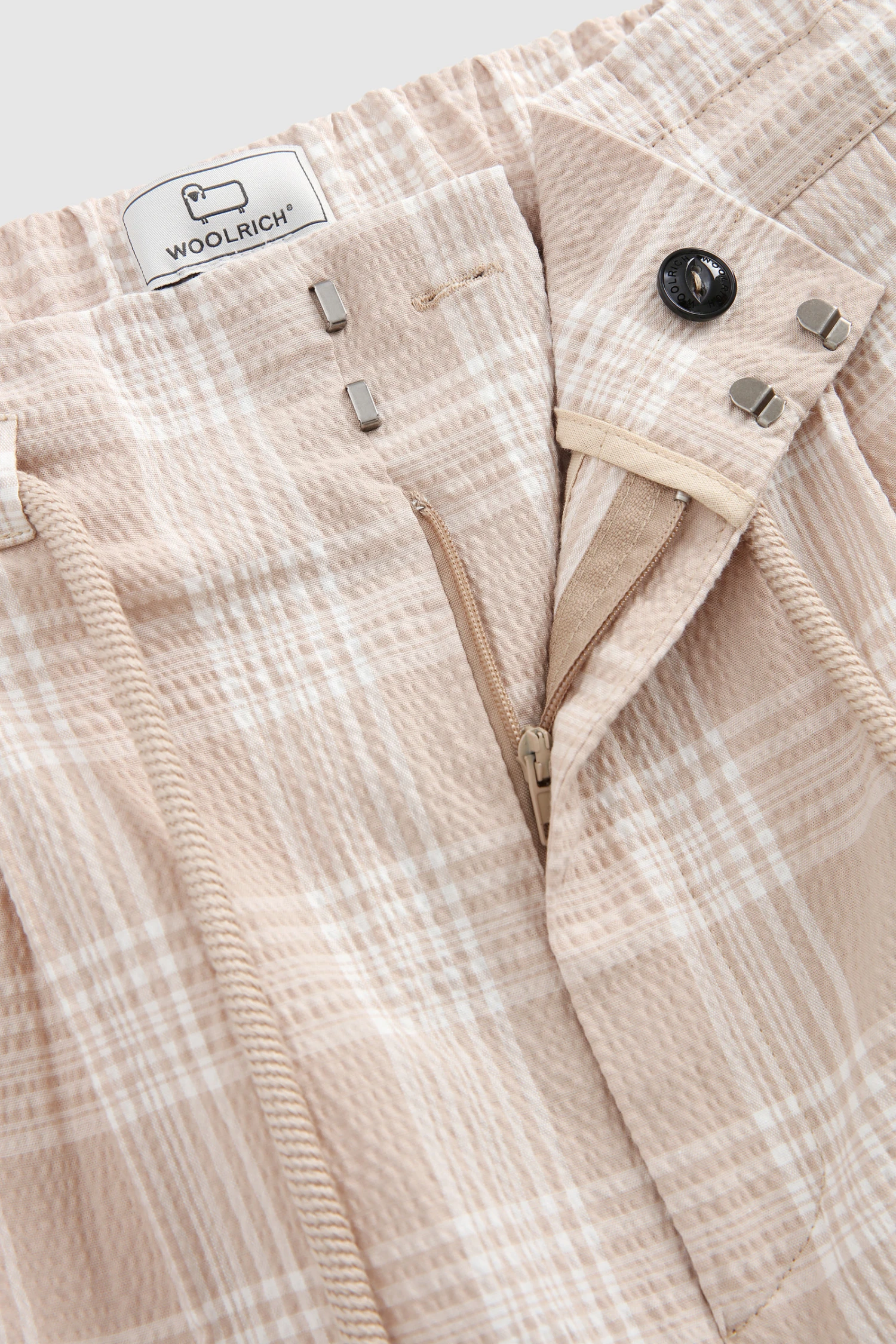 Woolrich Pantaloncini In Cotone Seersucker - Donna - Beige 8 Woolrich Pantaloncini In Cotone Seersucker - Donna - Beige - immagine 6