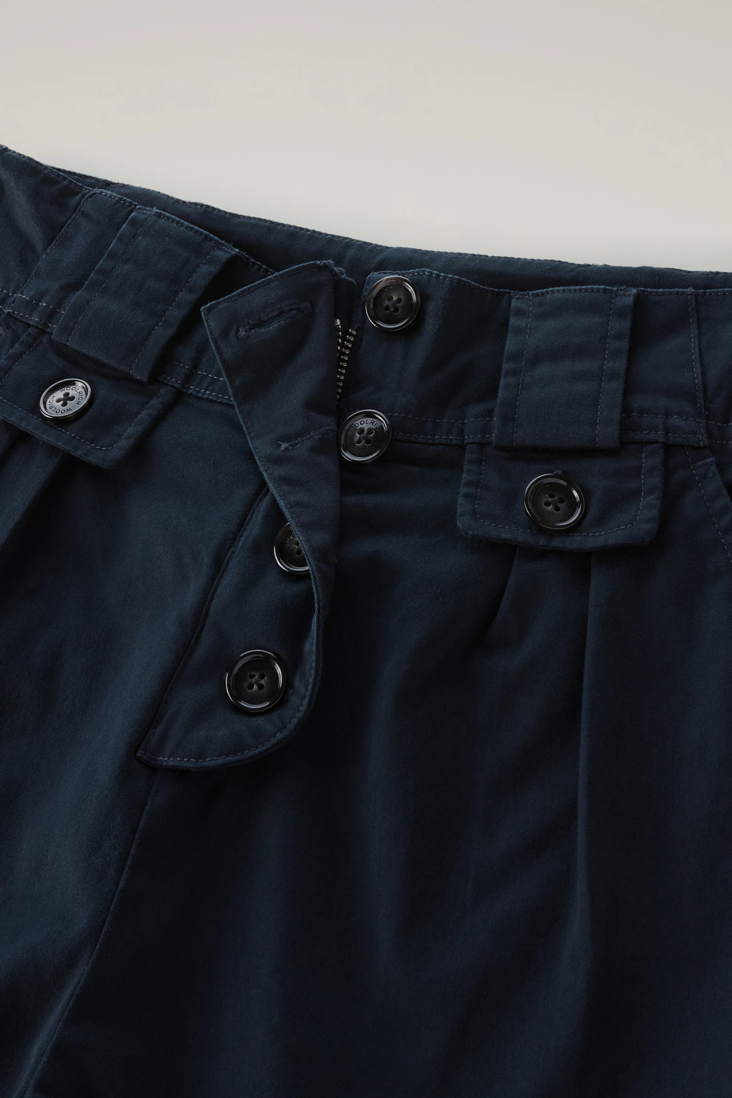 Woolrich Pantaloncini In Twill Di Cotone Elasticizzato Tinti In Capo - Donna - Blu 7 Woolrich Pantaloncini In Twill Di Cotone Elasticizzato Tinti In Capo - Donna - Blu - immagine 5