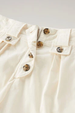 Woolrich Pantaloncini In Twill Di Cotone Elasticizzato Tinti In Capo - Donna - Bianco -Offerta Economica Vestiario CFWWSH0025FRUT3343 8743 4