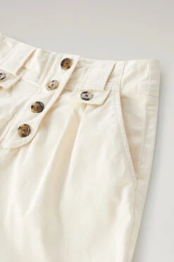 Woolrich Pantaloncini In Twill Di Cotone Elasticizzato Tinti In Capo - Donna - Bianco -Offerta Economica Vestiario CFWWSH0025FRUT3343 8743 5