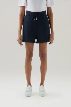 Woolrich Pantaloncini Leggeri In Puro Cotone - Donna - Blu