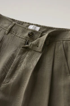 Woolrich Pantaloncini In Misto Lino Con Tasche - Donna - Verde -Offerta Economica Vestiario CFWWSH0030FRUT3043 614 4