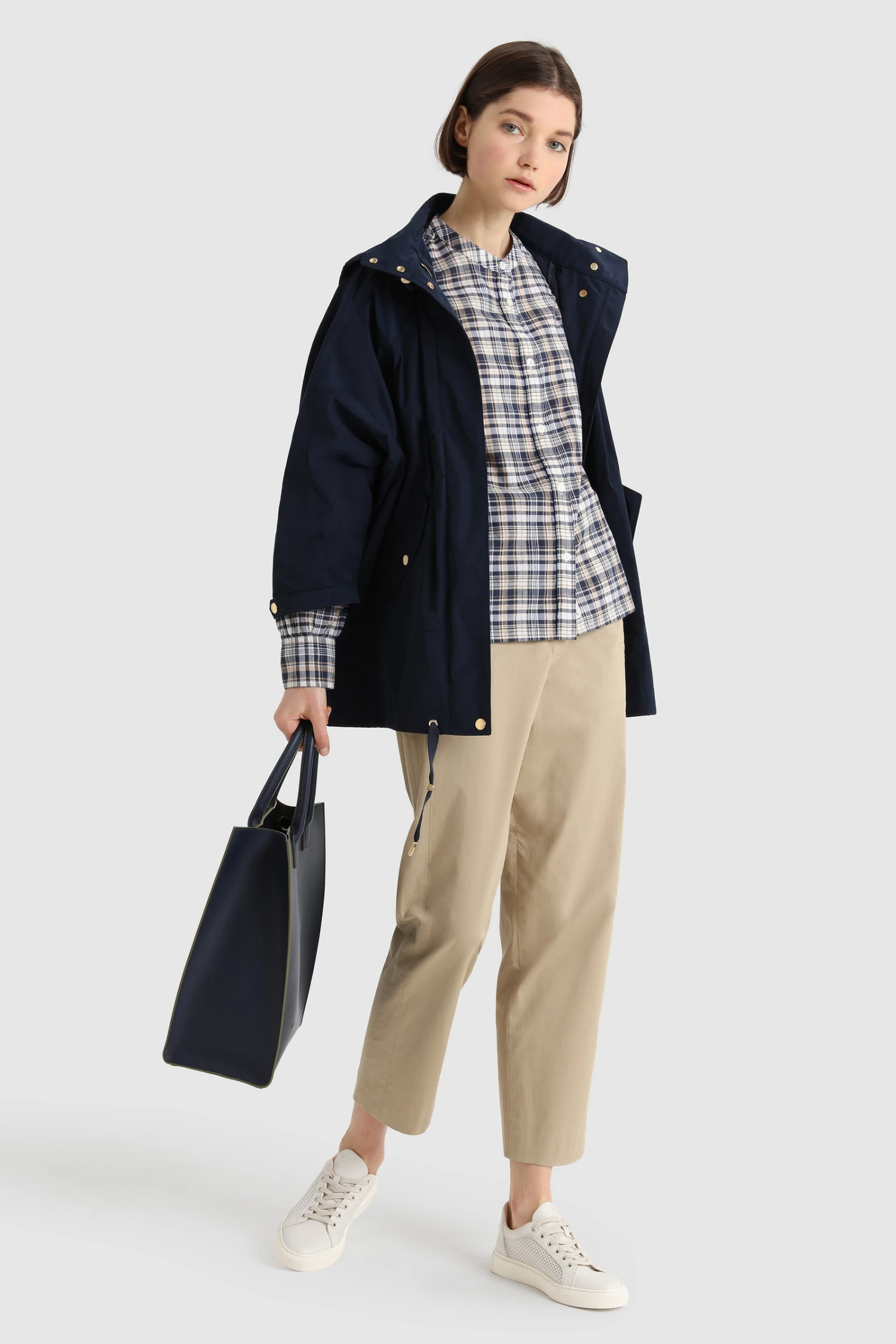 Woolrich Camicia In Cotone Con Maniche Ad Aletta - Donna - Blu 4 Woolrich Camicia In Cotone Con Maniche Ad Aletta - Donna - Blu - immagine 2