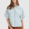 Woolrich Blusa In Popeline Di Cotone Con Maniche Regolabili - Donna - Blu -Offerta Economica Vestiario CFWWSI0120FRUT2952 31040