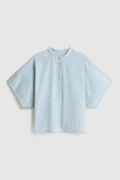 Woolrich Blusa In Popeline Di Cotone Con Maniche Regolabili - Donna - Blu -Offerta Economica Vestiario CFWWSI0120FRUT2952 31040 3