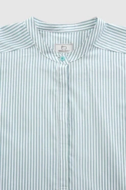 Woolrich Blusa In Popeline Di Cotone Con Maniche Regolabili - Donna - Blu -Offerta Economica Vestiario CFWWSI0120FRUT2952 31040 4