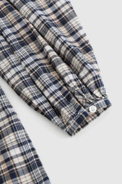 Woolrich Blusa In Misto Lino Con Stampa A Quadri - Donna - Blu -Offerta Economica Vestiario CFWWSI0131FRUT2909 30109 5