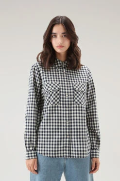 Woolrich Camicia Appalachian Trail A Quadri In Puro Cotone - Donna - Blu
